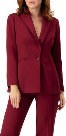 Ivonne Tailored Single-Button Blazer in Wine at Nordstrom, Size 14