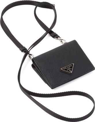 Prada saffiano leather cardholder - men - Calf Leather - One Size - Black