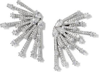Nadri Starlet Cubic Zirconia Burst Jacket Earrings in Rhodium at Nordstrom