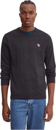Paul Smith Zebra Badge Jumper - Heren - Ronde hals truien - Grijs - S - Katoen - Truien & Vesten