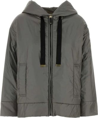 Max Mara Winter Jackets, female, Gray, 2XS, Grey Down Jacket with Hood