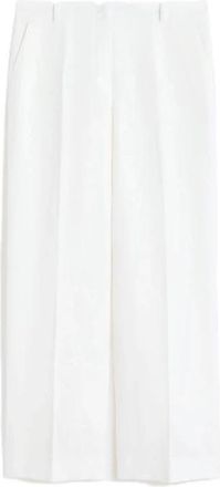 Max Mara Wkdmalizia Wide Broeken - Dames - Wijde Broeken - Wit - XS - Linnen - Broeken