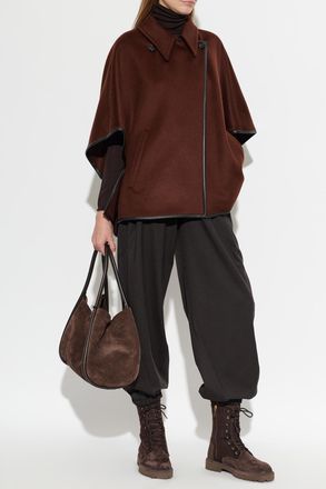Max Mara Cashmere Cape Coat Gentile, Womens, Brown