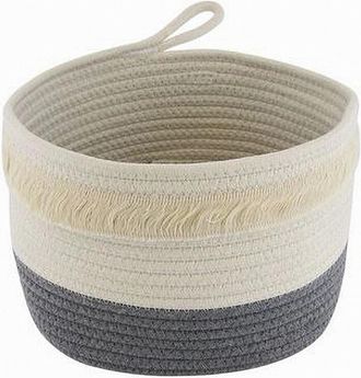 Trade Shop Trade Shop - Cestino Porta Biancheria Oggetti Corda Intrecciata Cesto Organizer 26x18cm 10655