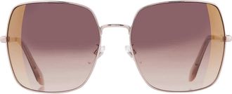 Just Cavalli Brown Gradient Mirror Gold Square Ladies Sunglasses SJC031 F86G 60