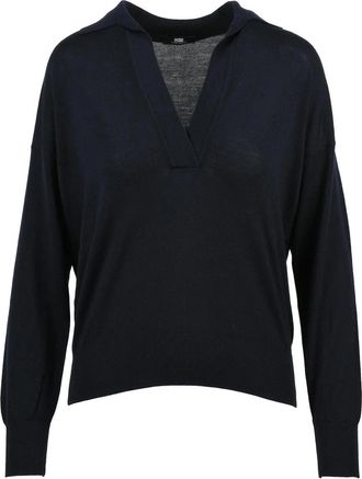Alpha Studio Extrafine Merino Wool Polo Knit Sweater