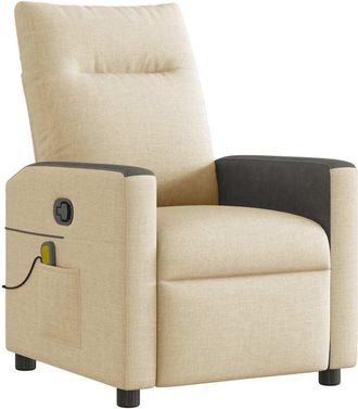 vidaXL Sillón de masaje reclinable de tela crema Vidaxl