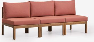 Sklum Sof&aacute; Modular De Jard&iacute;n De 3 Piezas En Madera De Acacia Branson Sklum