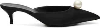 Magda Butrym Mule Kitten Heels - Dames - Muiltjes - Zwart - 39 EU - Leer - Schoenen