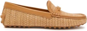 Tod's Gommino Leather-trim Raffia Loafers - Camel - 38 (IT38 / UK5)