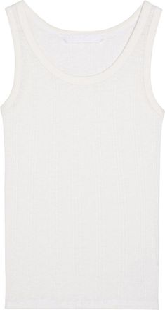 Mother The Runner Up Ribbed Cotton Tank - White - S (UK8-10 / S)
