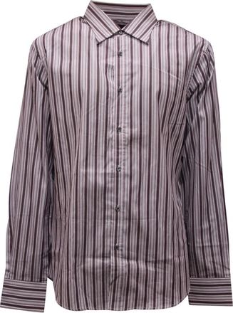 Dsquared2 Italiaans Gestreept Overhemd - Heren - Casual Overhemden - Paars - XL - Overhemden
