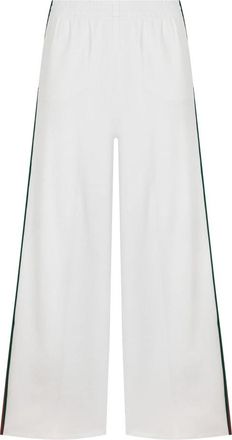 Gucci Rib Cotton Jersey Leisure Pants with Web - Dames - Wijde Broeken - Wit - XS - Katoen - Broeken