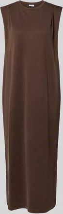 Jake*s Midikleid aus Modal-Mix mit Rundhalsausschnitt in Dunkelbraun, Gr&ouml;&szlig;e XXL