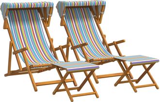 vidaXL Silla De Terraza 4 Uds. 3 Posici&oacute;n Madera De Eucalipto Maciza Vidaxl