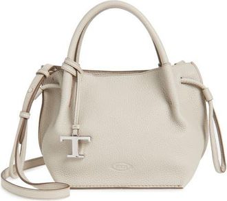 Tod's Small Buz Leather Bucket Bag in Mastice at Nordstrom