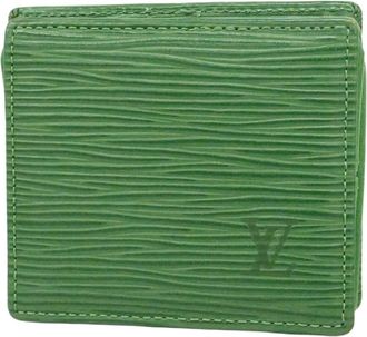 Louis Vuitton Borneo Green Coin Purse/Coin Case (Pre-Owned)