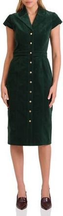 Avec Les Filles Short Sleeve Corduroy Dress in Emerald at Nordstrom Rack, Size 10