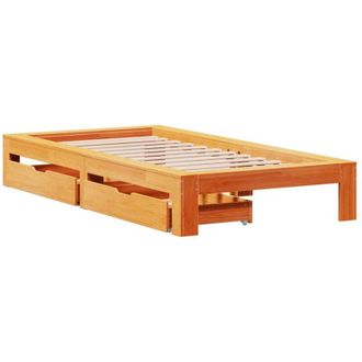vidaXL Estructura De Cama Sin Colch&oacute;n Madera Maciza Marr&oacute;n 90x190 Cm Vidaxl