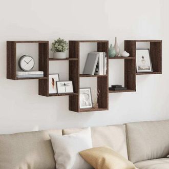 vidaXL Wall Shelf Brown Oak 159x18x66 cm Engineered Wood Vidaxl