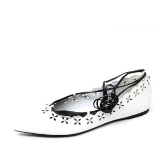 Michael Kors Ballerina Shoes, female, White, 3 UK, Flat Leather Ballerina Shoe