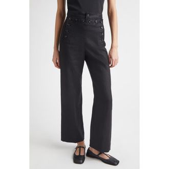 Bode Linen Sailor Trousers in Black at Nordstrom, Size 28