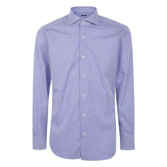 Barba Heren, Overhemden, Blauw, Maat: L