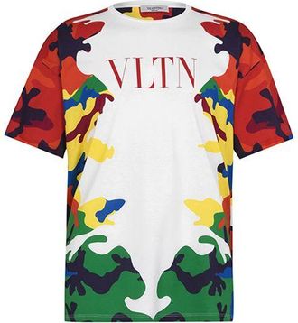Valentino Garavani Multicolour VLTN camouflage t-shirt Size L