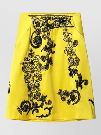 Dries Van Noten high waist floral embroidery a line skirt