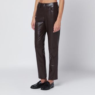 Anine Bing Brown regenerated leather trousers