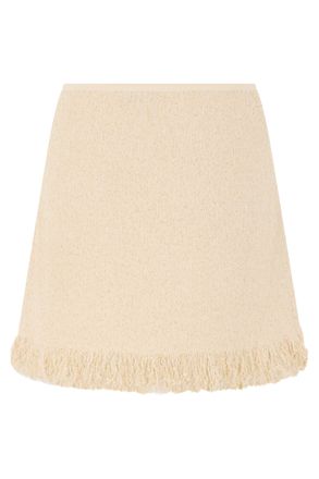 Elisabetta Franchi Button-Front Cotton Skirt - Cream