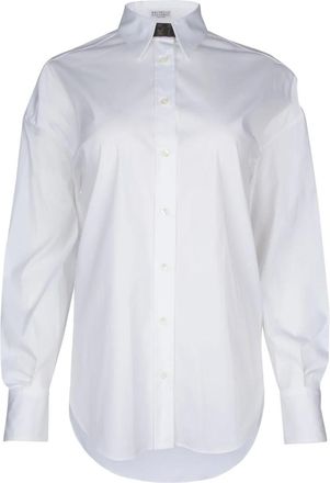 Brunello Cucinelli White Cotton Dress Womens Shirt