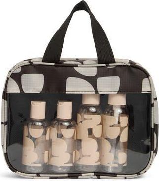 Mytagalongs Clear Toiletry Bag with 6 Bottles in Black/White at Nordstrom Rack