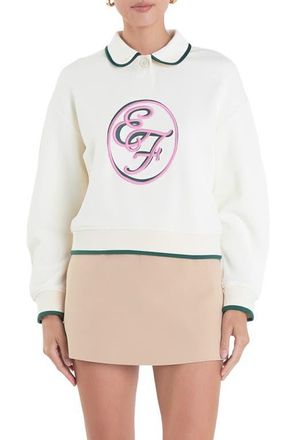 English Factory Sports Club Polo Sweatshirt in Cream at Nordstrom, Size X-Small