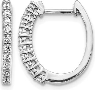 Diamond2Deal 14k Gold 1/3 Ct Lab Grown Diamond Hinged Hoop Earrings