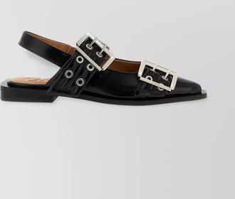 Ganni buckle slingback eyelet detailing