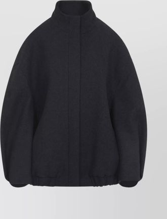 Dries Van Noten oversized high collar jacket with elastic hem