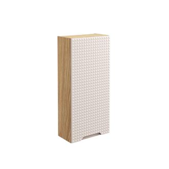 Petits Meubles Media columna 1 puerta 35cm paneles de melamina y mdf beige y madera