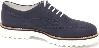 Hogan Francesina Route H259 - Dames - Veterschoenen - Blauw - 40 EU - Leer - Schoenen