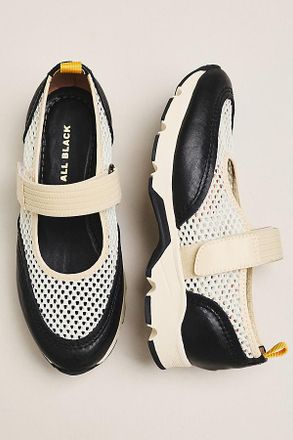 All Black Mesh Mary Jane Sneakers