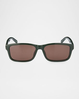 Gucci Men & apos;s Gucci Lines 57mm Rectangular Acetate Sunglasses