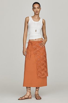 Mare Mare Lace Overlay Midi Skirt