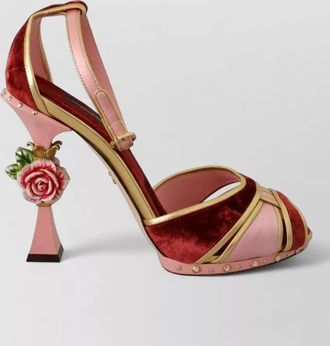 Dolce & Gabbana velvet ankle-strap sandals