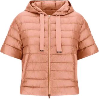 Herno Ultralichte Nylon Jas met Korte Mouwen en Capuchon - Dames - Winterjassen - Roze - L - Nylon - Jassen