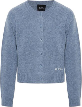 A.P.C. Cardigan Lila - Dames - Vesten - Blauw - M - Wol - Truien & Vesten