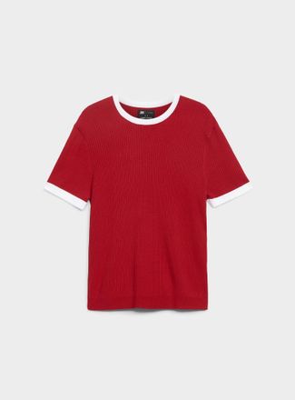 Le 31 Mens Trimmed ribbed sweater