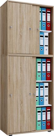 ebuy24 Armario De Oficina Vcm Con 5 Compartimentos Armario De Archivo Moderno Con Puertas Correderas Dimensiones Aprox. B. 70 X Al. 184 X T. 37 Cm - Lona 5 C