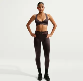 Nike Womens SKIMS Satin Shine High-Waisted Bonded 29 Leggings in Black | IR8690-054