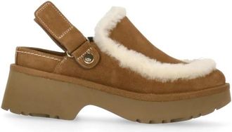 UGG Esmee Clog - Dames - Klompen - Beige - 37 EU - Leer - Schoenen