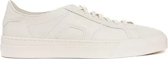 Santoni Double-Buckle Hammered Leather Sneakers